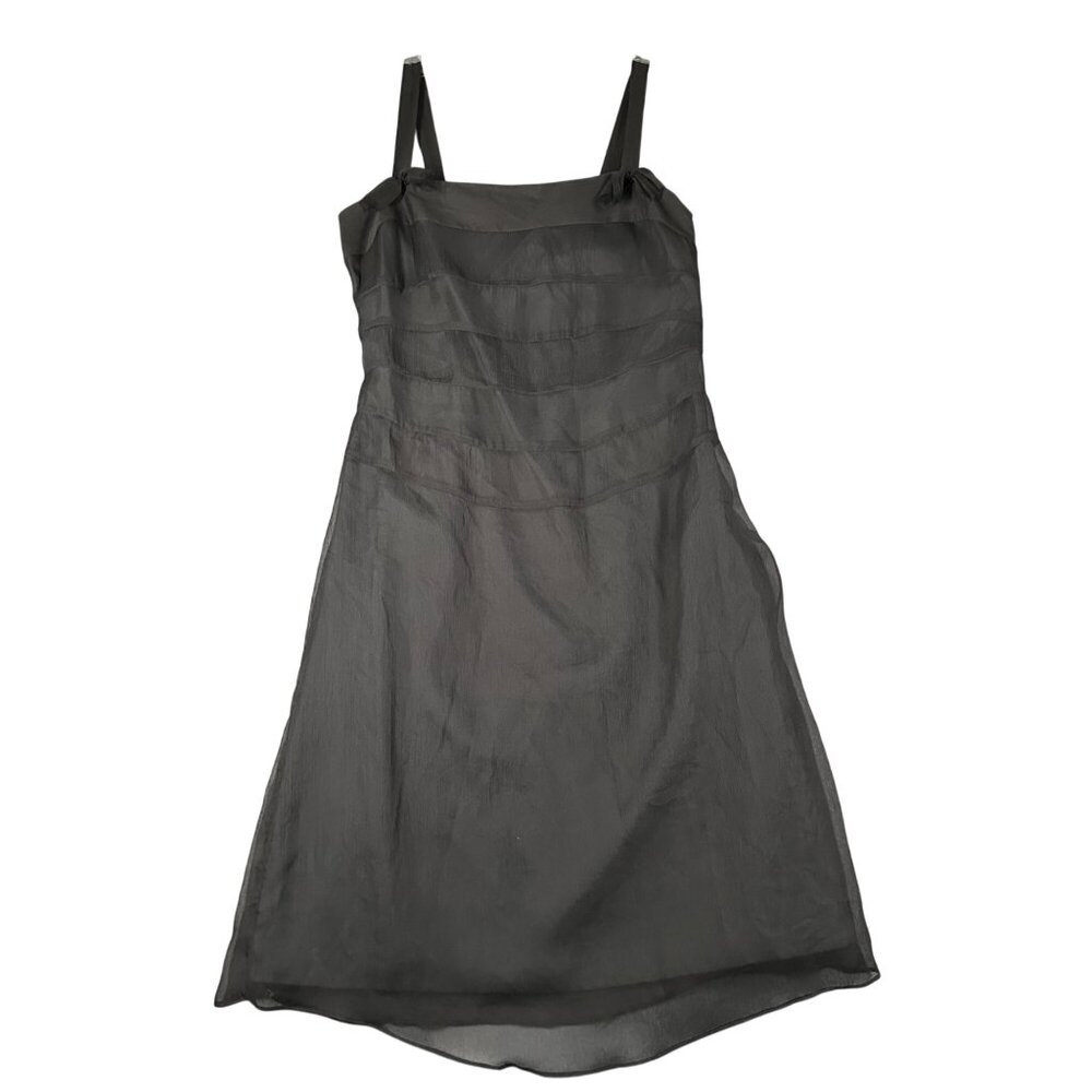 Vtg‎ Tessuto Womens 6 Black Silk Sleeveless Dress Made in USA Side Zipper
